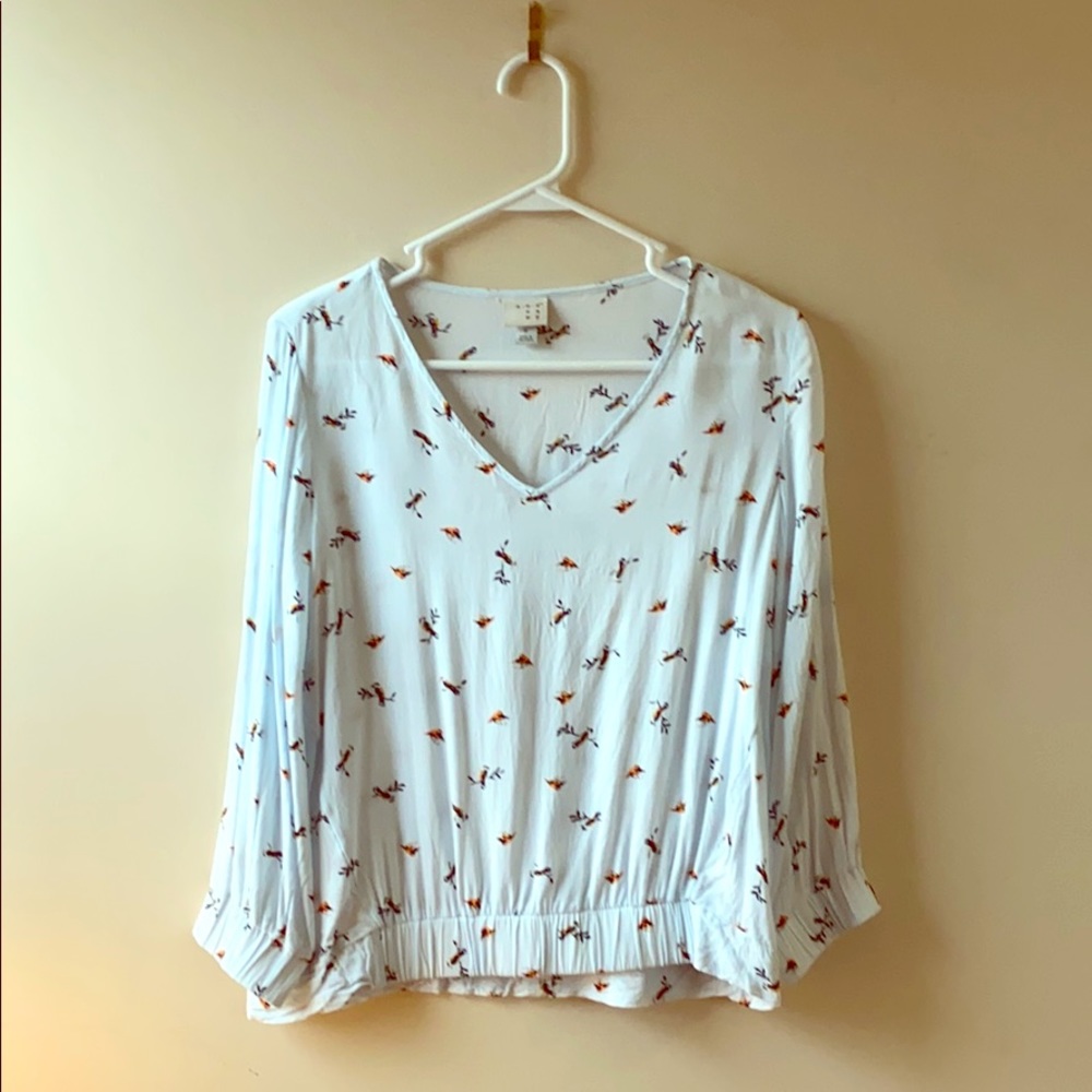Bird patterned top